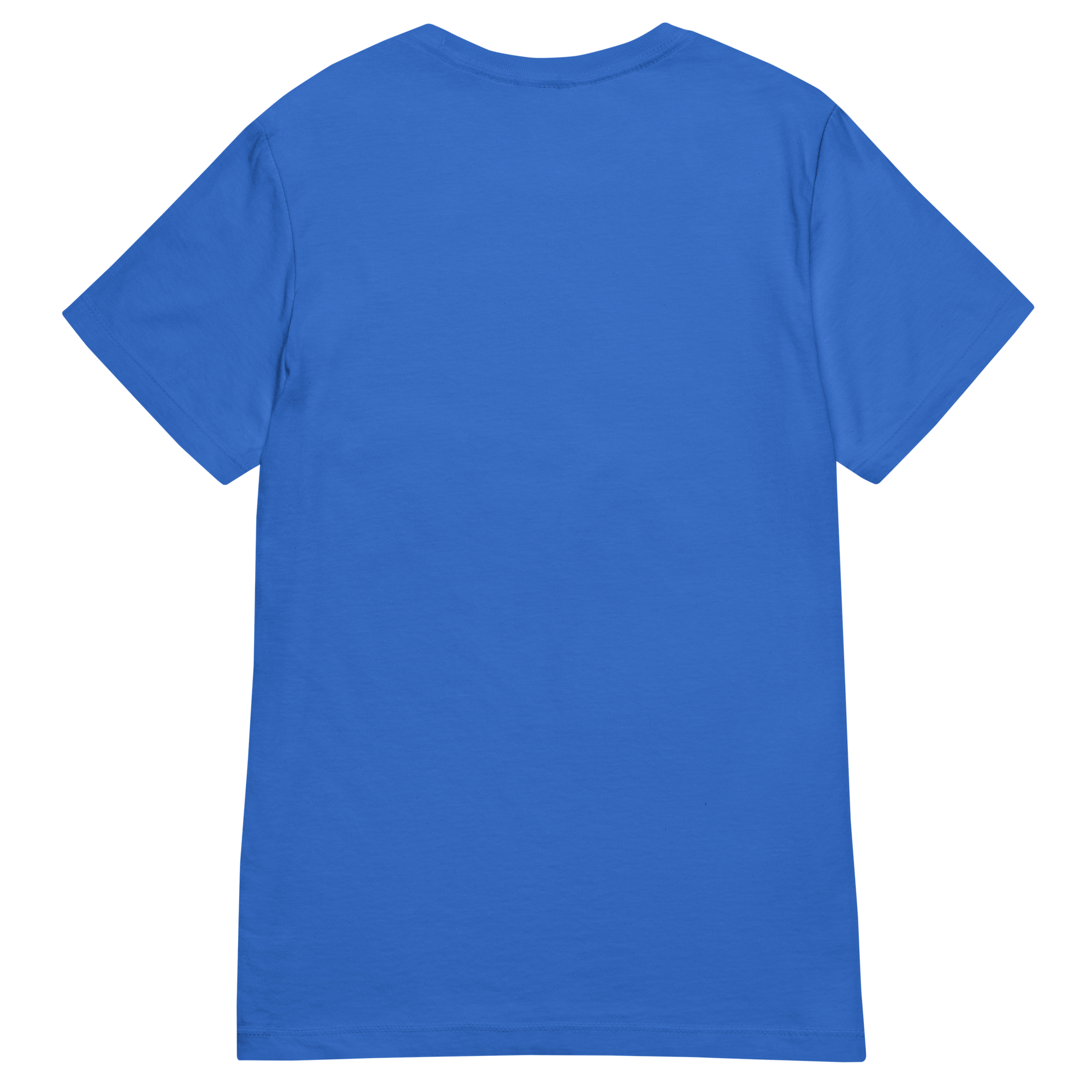 T-shirt cintré en coton bleu électrique imprimé “Panscro” de Paradis Perdus® 4 Le KRUSH workshop boutique T-shirt cintré en coton bleu électrique imprimé “Panscro” de Paradis Perdus® posé à plat de dos