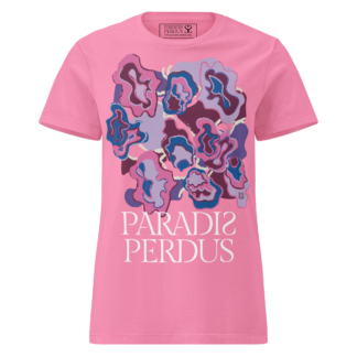 Oubliez le prêt-à-porter, passez au prêt-à-krusher ! 20 Le KRUSH workshop boutique T-shirt cintré en coton rose bonbon imprimé “Sfogliatelle” de Paradis Perdus® porté de devant