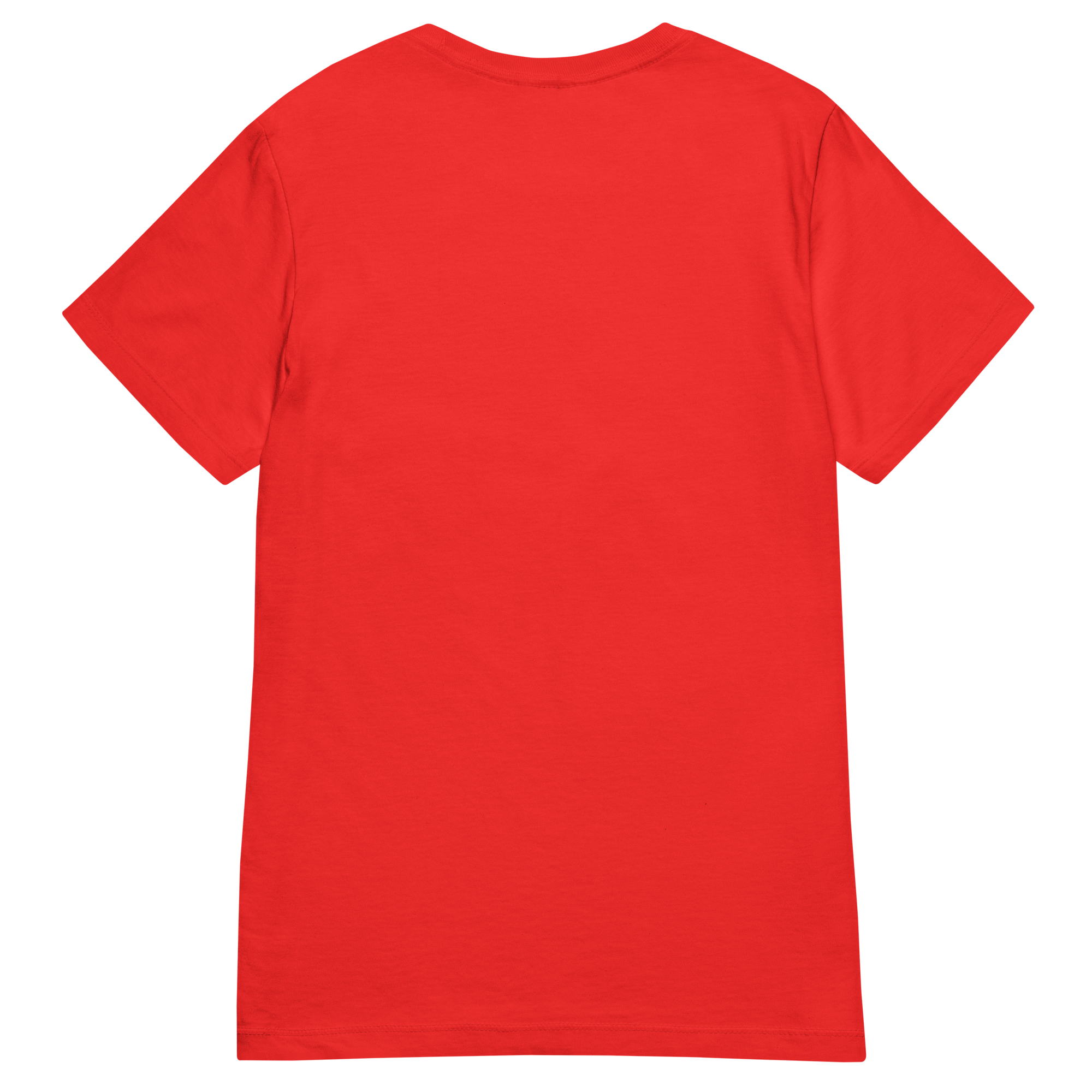 T-shirt cintré en coton rouge écarlate imprimé “Panscro” de Paradis Perdus® 4 Le KRUSH workshop boutique T-shirt cintré en coton rouge écarlate imprimé “Panscro” de Paradis Perdus® posé à plat de dos