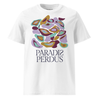 Oubliez le prêt-à-porter, passez au prêt-à-krusher ! 9 Le KRUSH workshop boutique T-shirt en coton bio blanc intense imprimé “Panscro” de Paradis Perdus® porté de devant