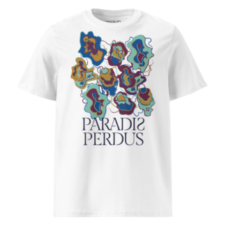 Oubliez le prêt-à-porter, passez au prêt-à-krusher ! 8 Le KRUSH workshop boutique T-shirt en coton bio blanc intense imprimé “Sfogliatelle” de Paradis Perdus® porté de devant