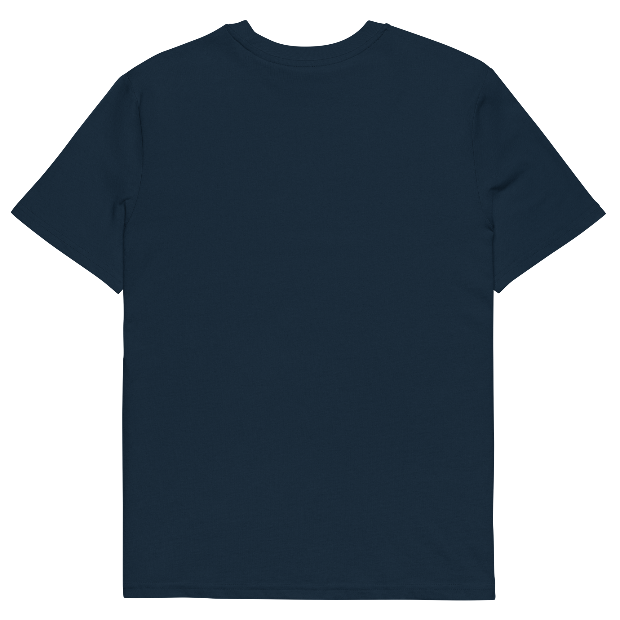T-shirt en coton bio bleu marine imprimé "Sfogliatelle" de Paradis Perdus® 4 Le KRUSH workshop boutique T-shirt en coton bio bleu marine imprimé “Sfogliatelle” de Paradis Perdus® posé à plat de dos