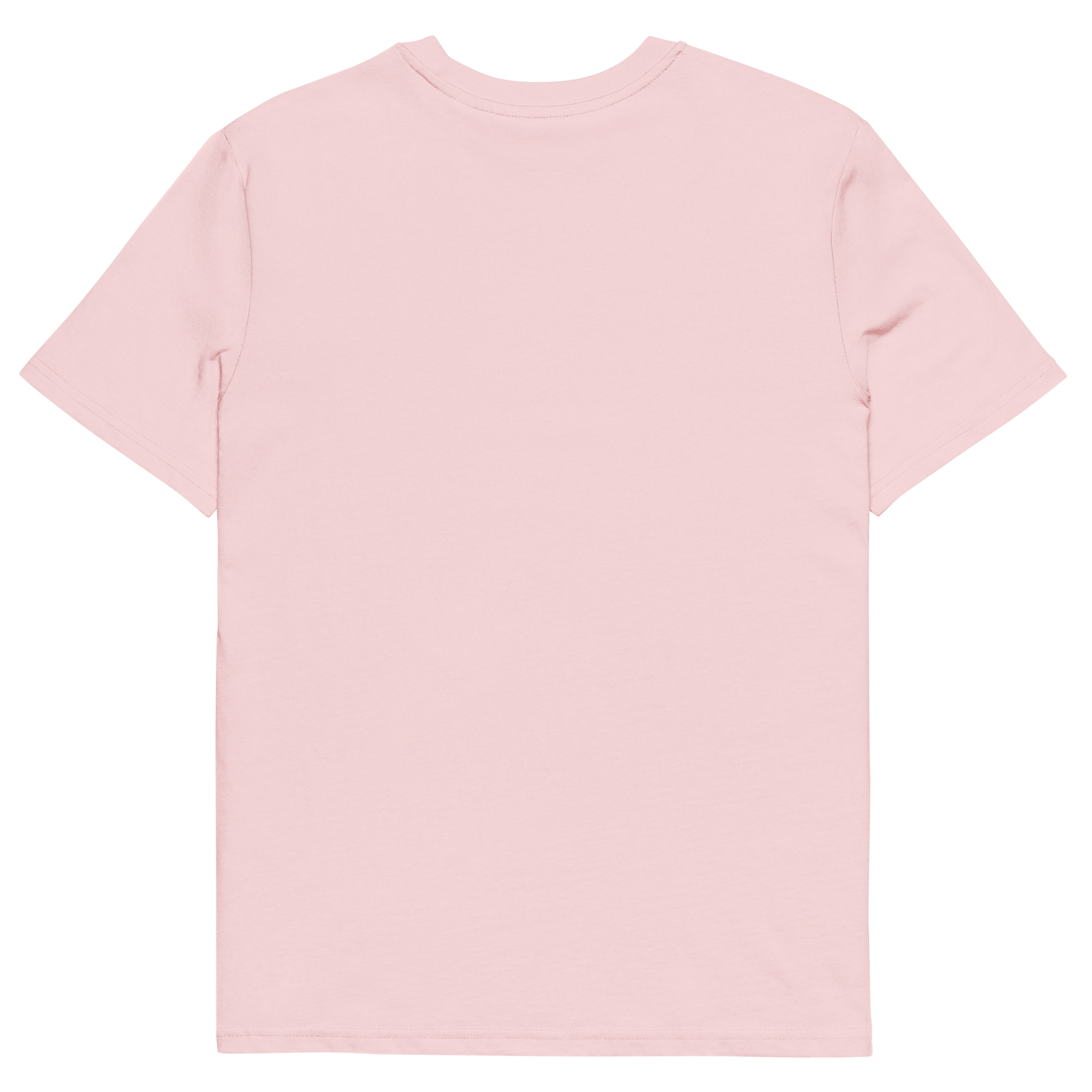 T-shirt en coton bio rose cuisse de nymphe imprimé “Sfogliatelle” de Paradis Perdus® 4 Le KRUSH workshop boutique T-shirt en coton bio rose cuisse de nymphe imprimé “Sfogliatelle” de Paradis Perdus® posé à plat de dos