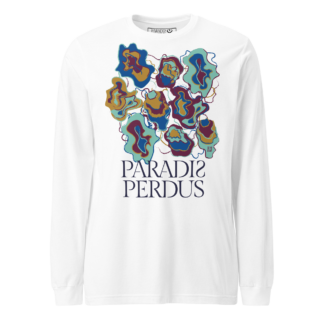 T-shirt manches longues en coton blanc intense imprimé “Sfogliatelle” de Paradis Perdus® porté de devant
