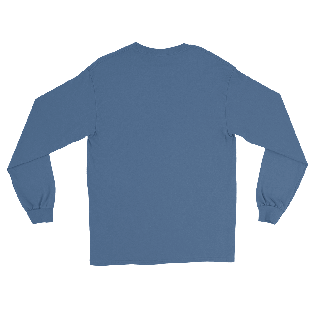 T-shirt manches longues en coton bleu bardeau imprimé “Sfogliatelle” de Paradis Perdus® 4 Le KRUSH workshop boutique T-shirt manches longues en coton bleu bardeau imprimé “Sfogliatelle” de Paradis Perdus® posé à plat dos