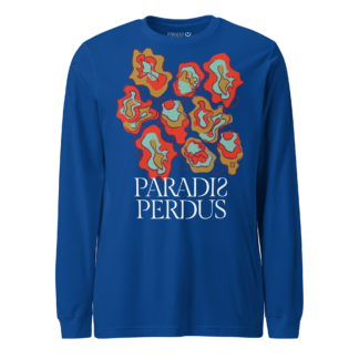T-shirt manches longues en coton bleu outremer imprimé “Sfogliatelle” de Paradis Perdus® porté de devant