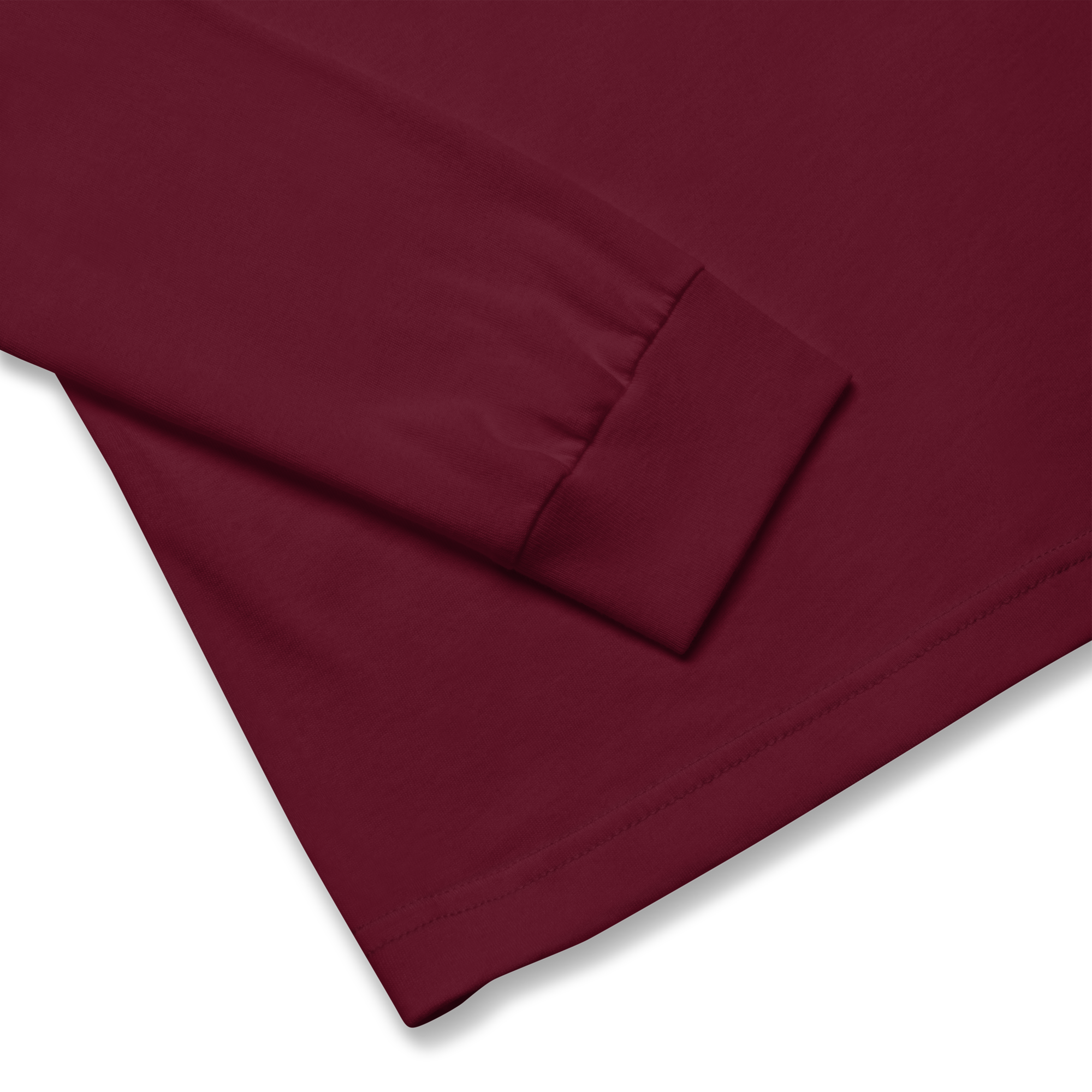 T-shirt manches longues en coton prune violette brodé monogramme blanc de Paradis Perdus® 8 Le KRUSH workshop boutique T-shirt manches longues en coton prune violette brodé du monogramme blanc intense de Paradis Perdus® présenté en gros plan des finitions