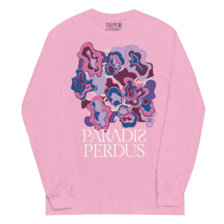 T-shirt manches longues en coton rose bonbon imprimé “Sfogliatelle” de Paradis Perdus® porté de devant