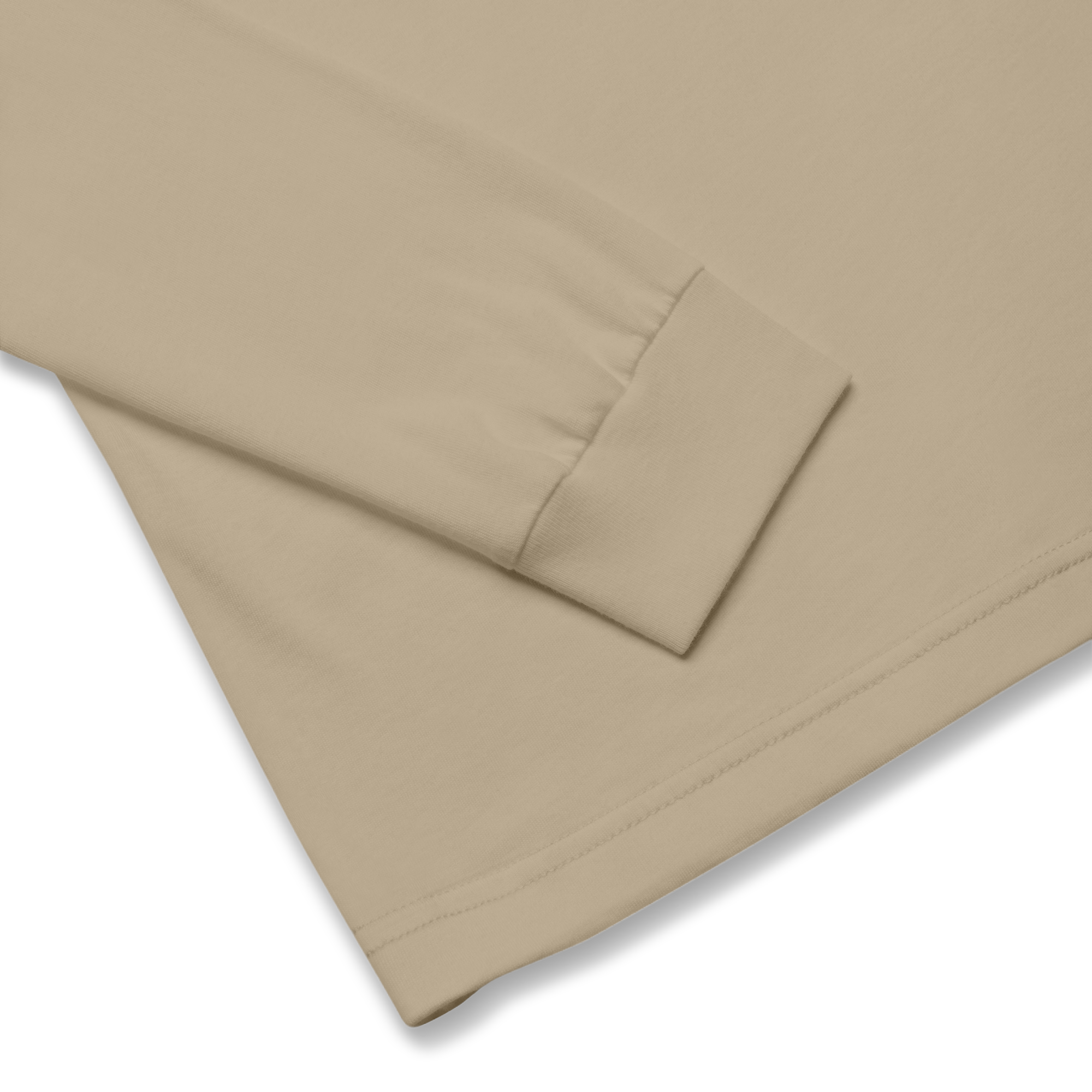 T-shirt manches longues en coton sable clair imprimé “Panscro” de Paradis Perdus® 8 Le KRUSH workshop boutique T-shirt manches longues en coton sable clair imprimé “Panscro” de Paradis Perdus® présenté en gros plan des finitions