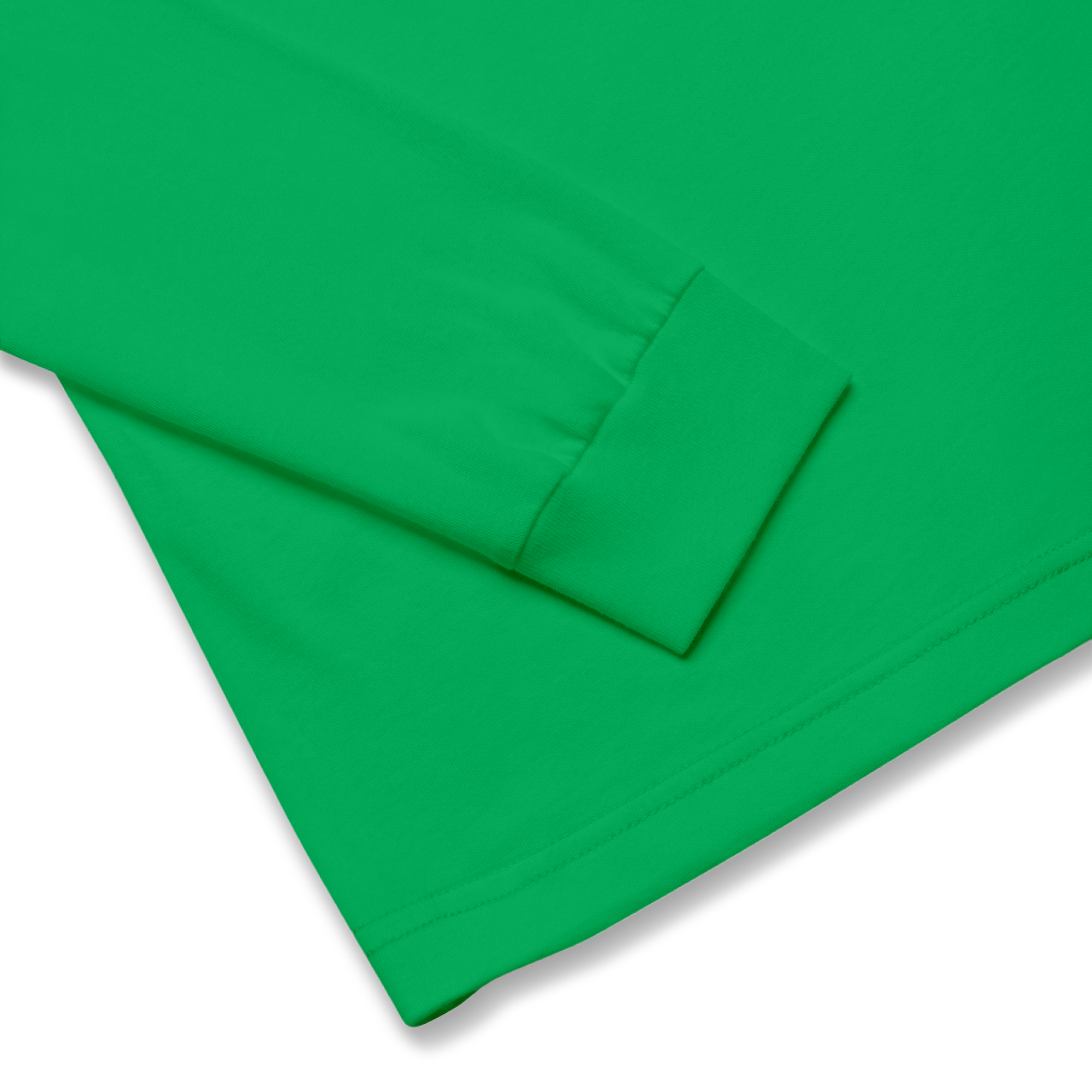 T-shirt manches longues en coton vert menthe imprimé “Panscro” de Paradis Perdus® 8 Le KRUSH workshop boutique T-shirt manches longues en coton vert menthe imprimé “Panscro” de Paradis Perdus® présenté en gros plan des finitions